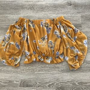 Willow and root no shoulder blouse